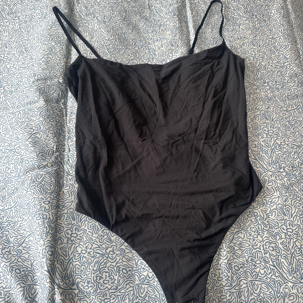 Skims Black Spaghetti Strap Bodysuit